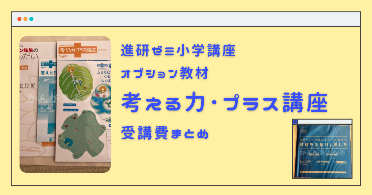 進研ゼミ考える力プラス講座4年生進研ゼミオプション